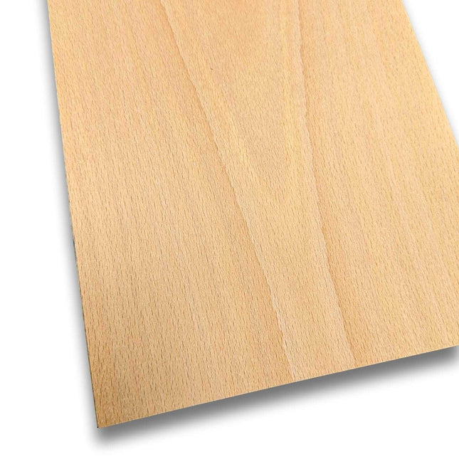 Beuken houtfineer 50 x 18 cm met natuurlijke nerfstructuur, ideaal voor meubelbekleding of restauratieprojecten.