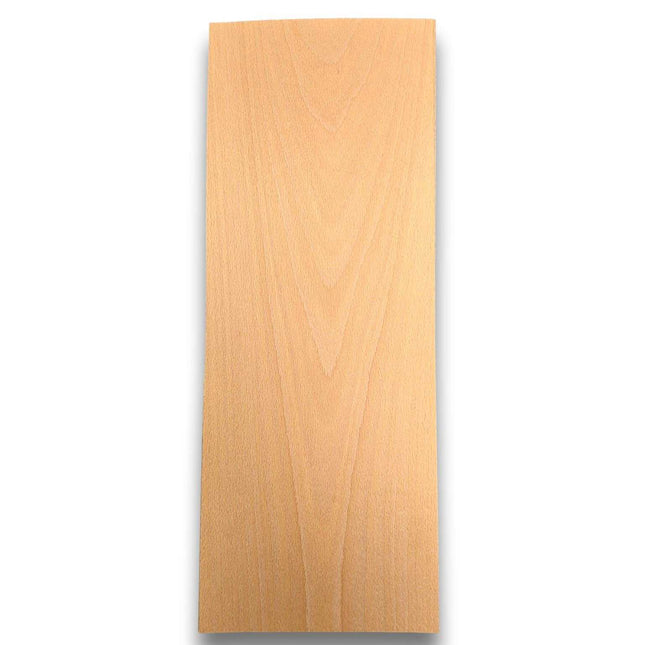 Los vel beuken fineer 50x18 cm, naturel en onbehandeld, geschikt voor marqueterie en creatieve houtbewerking.