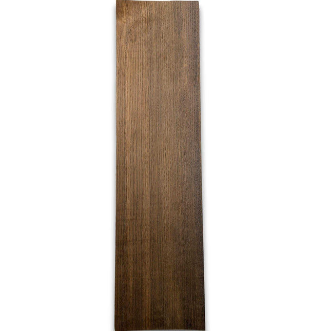 Los vel naturel gerookt eiken fineer 76x19 cm, onbehandeld en zonder backing voor creatieve houtbewerking of renovatie.